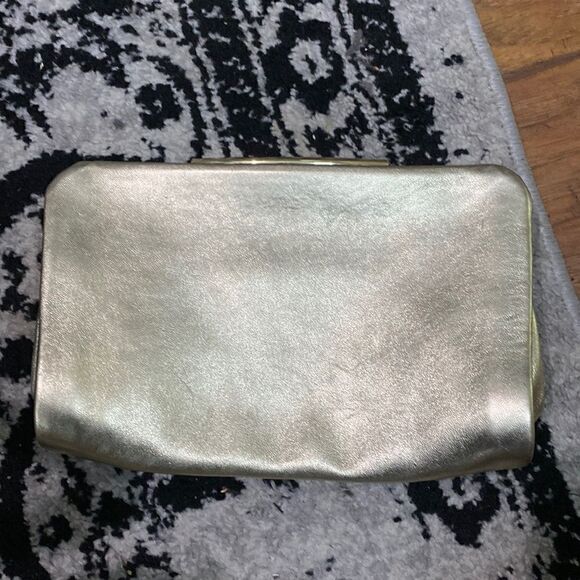 Vince Camuto metallic gold genuine leather clutch - Picture 10 of 10